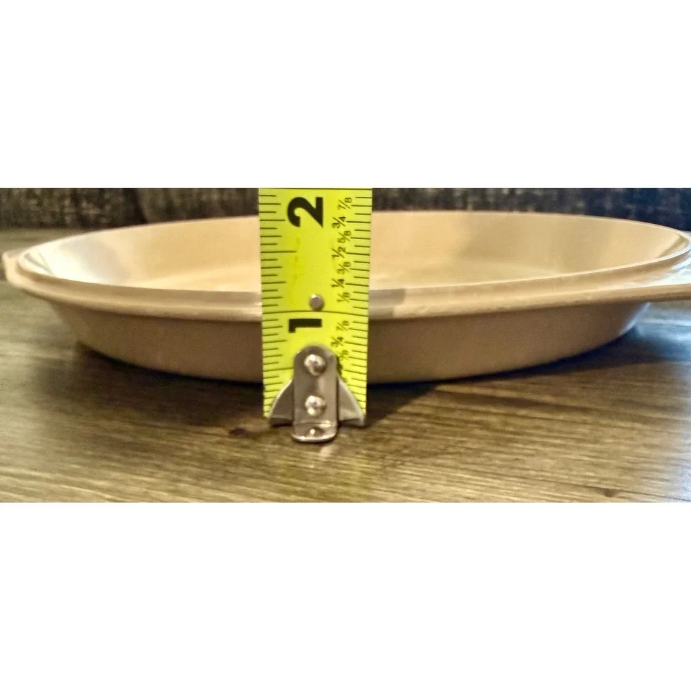 Anchor Hocking Microware Round Baking Dish 11in Beige Good PM480-T1 USA